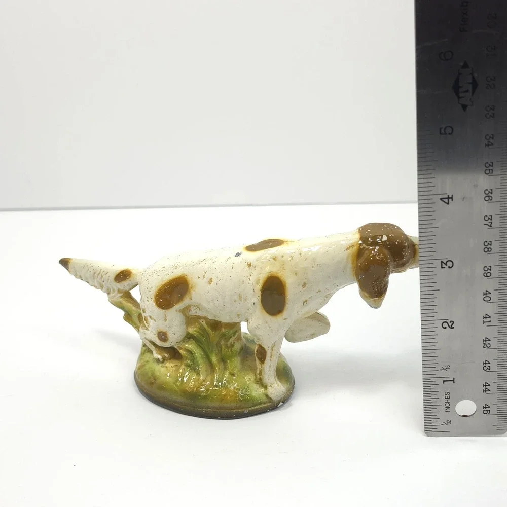 Vintage Scott Prod Cast Metal White & Brown Pointer Hunting Dog Bottle Opener